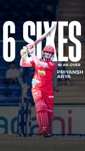 Priyansh Arya 6 Sixes